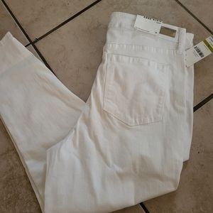 Anne Klein White High Waist Skinny Ankle Pants